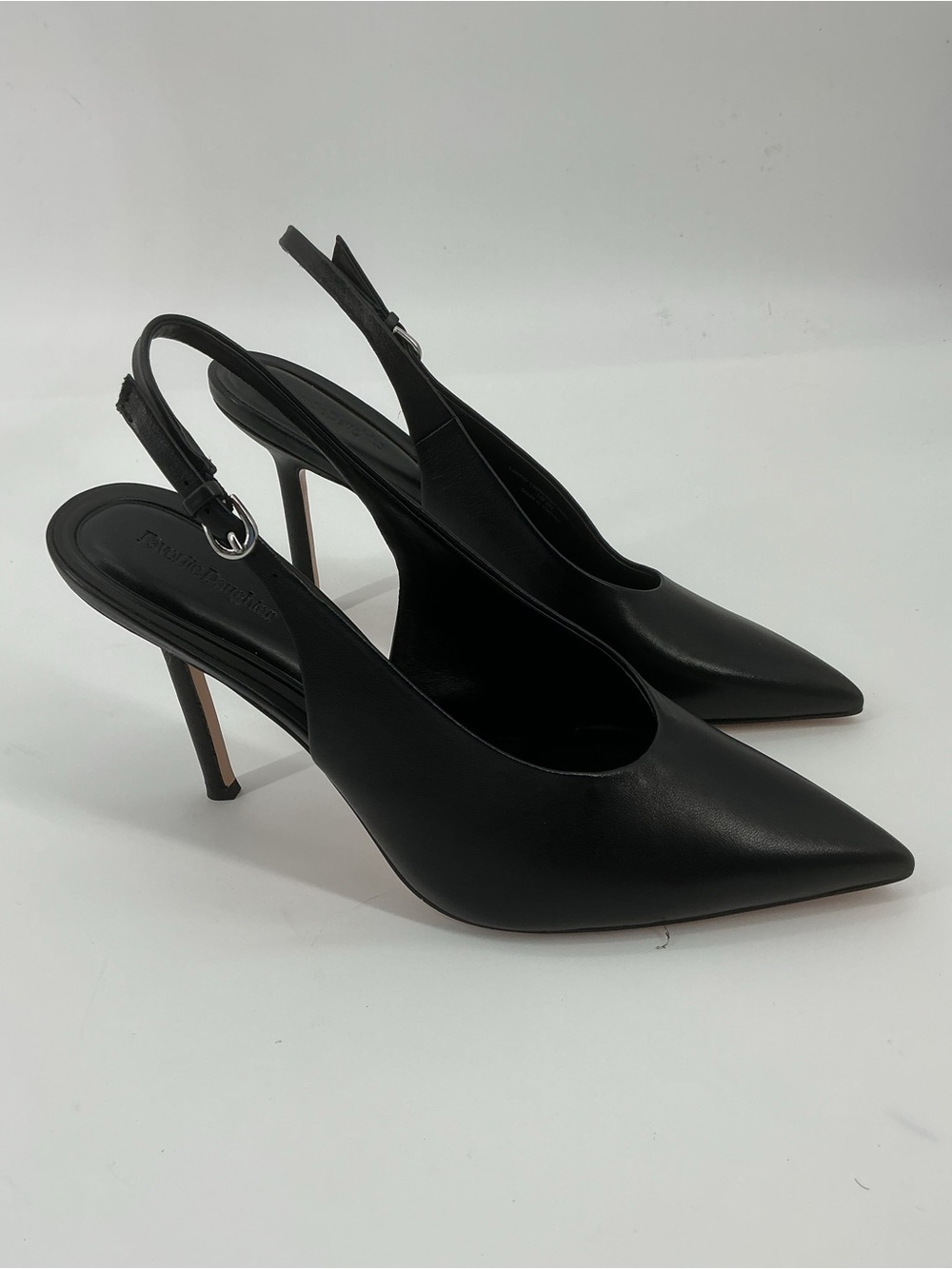 Favorite Daughter Remy 95MM Black Leather Slingback Pumps Size 9 - Picture 8 of 11
